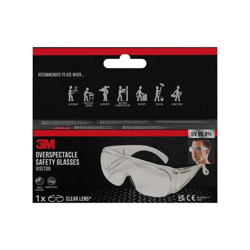 3M™ Visitor Überbrille, Klarsichtscheibe | Packung (1 Stück)