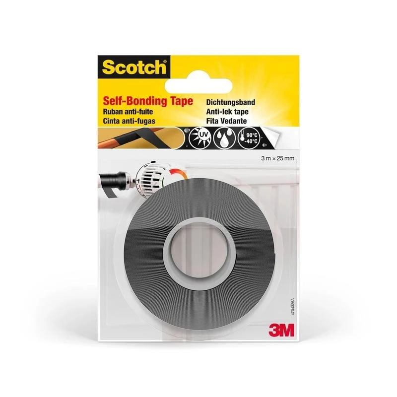 Scotch® selbstverschweißendes Reparaturband GFNSP 4704, Schwarz, 25 mm x 3 m, 1 Rolle/Paket | Packung (1 Stück)