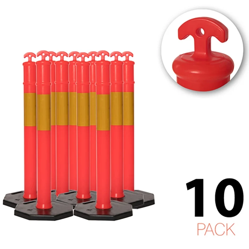 (10 Balení) - Flexibarrier T-Top Patník se základnou