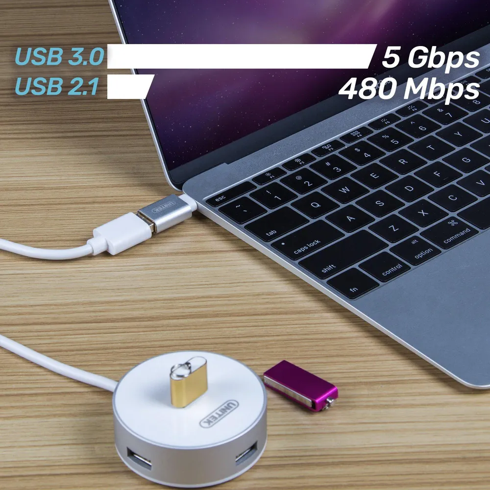 Unitek Y-A025CGY USB TypC na USB adaptér