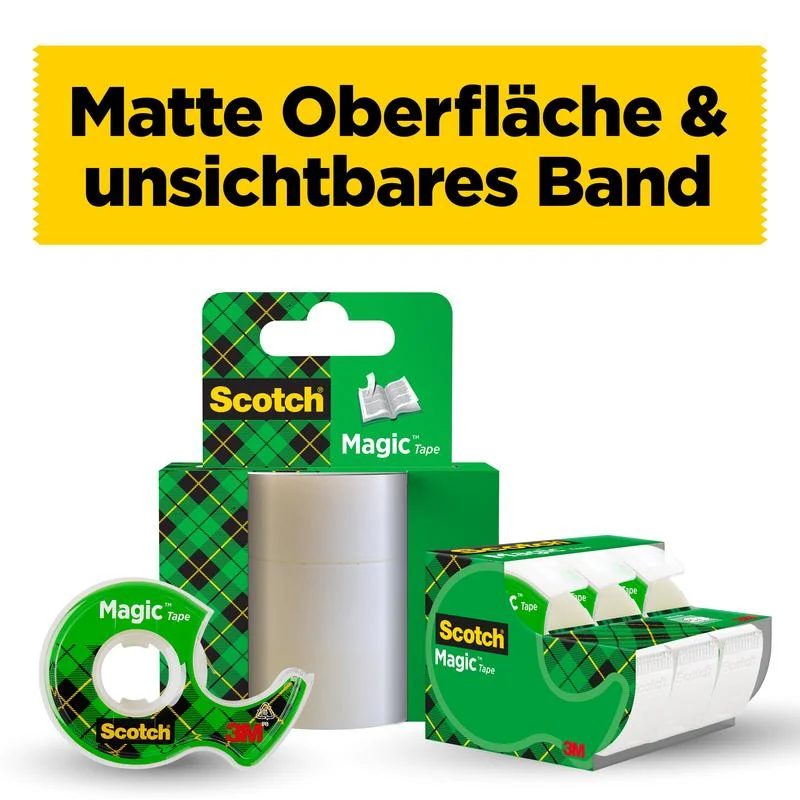 Banda adezivă SCOTCH® MAGIC ™, 19 mm x 25 mm, 1 rolă pe rolă/pachet + 5 m gratuit | Pachet (1 rolă)