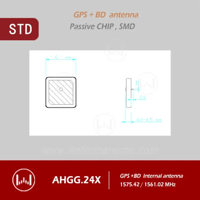 AntennaHome SMD keramická čipová pasivní anténa GPS/GLONASS