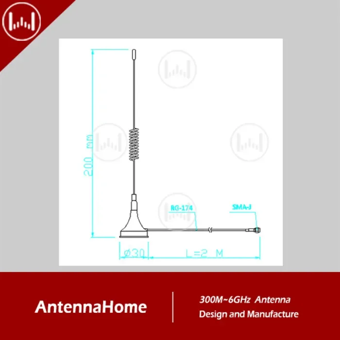 Anténa AntennaHome H200 s přísavkou 2G/3G/4G NB-IoT CAT 1&4