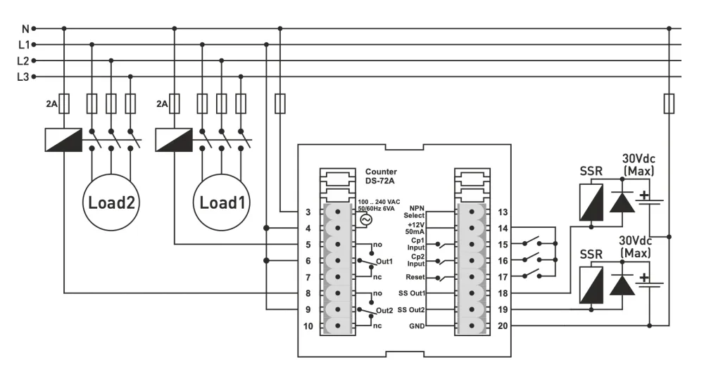 Elektronické počítadlo pulzů / Počítadlo impulzov + -