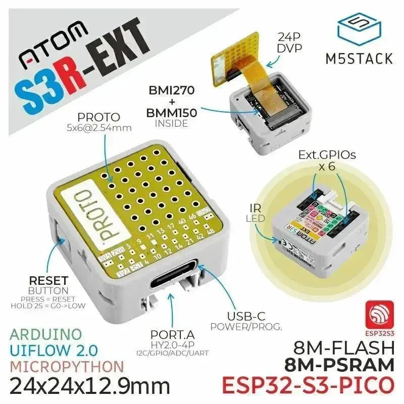 M5Stack ATOMS3R Proto Kit bez obrazovky (8MB PSRAM)
