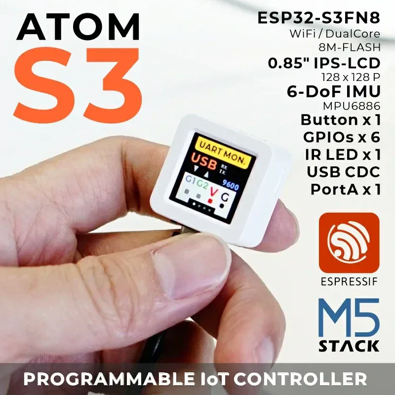 Vývojová sada M5Stack ATOMS3 s 0,85palcovým displejem