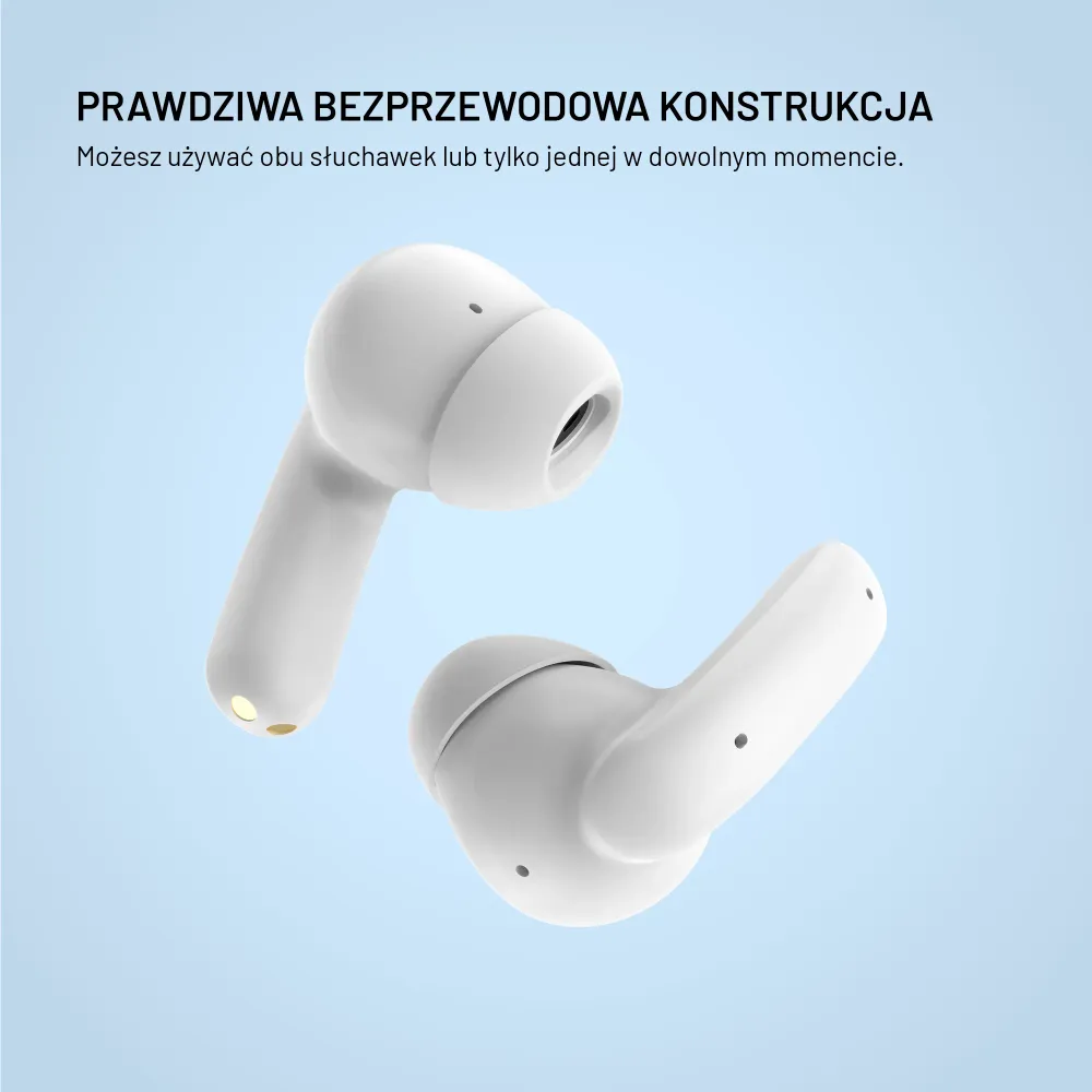 Bezdrátová TWS sluchátka FIXED Pods, bílá