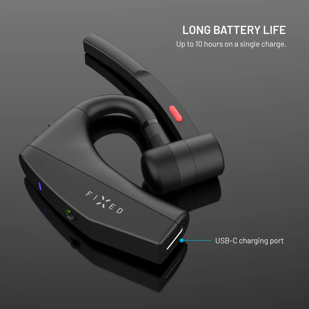 Bluetooth headset FIXED Talk Pro s ENC otevřenou konstrukcí, černý