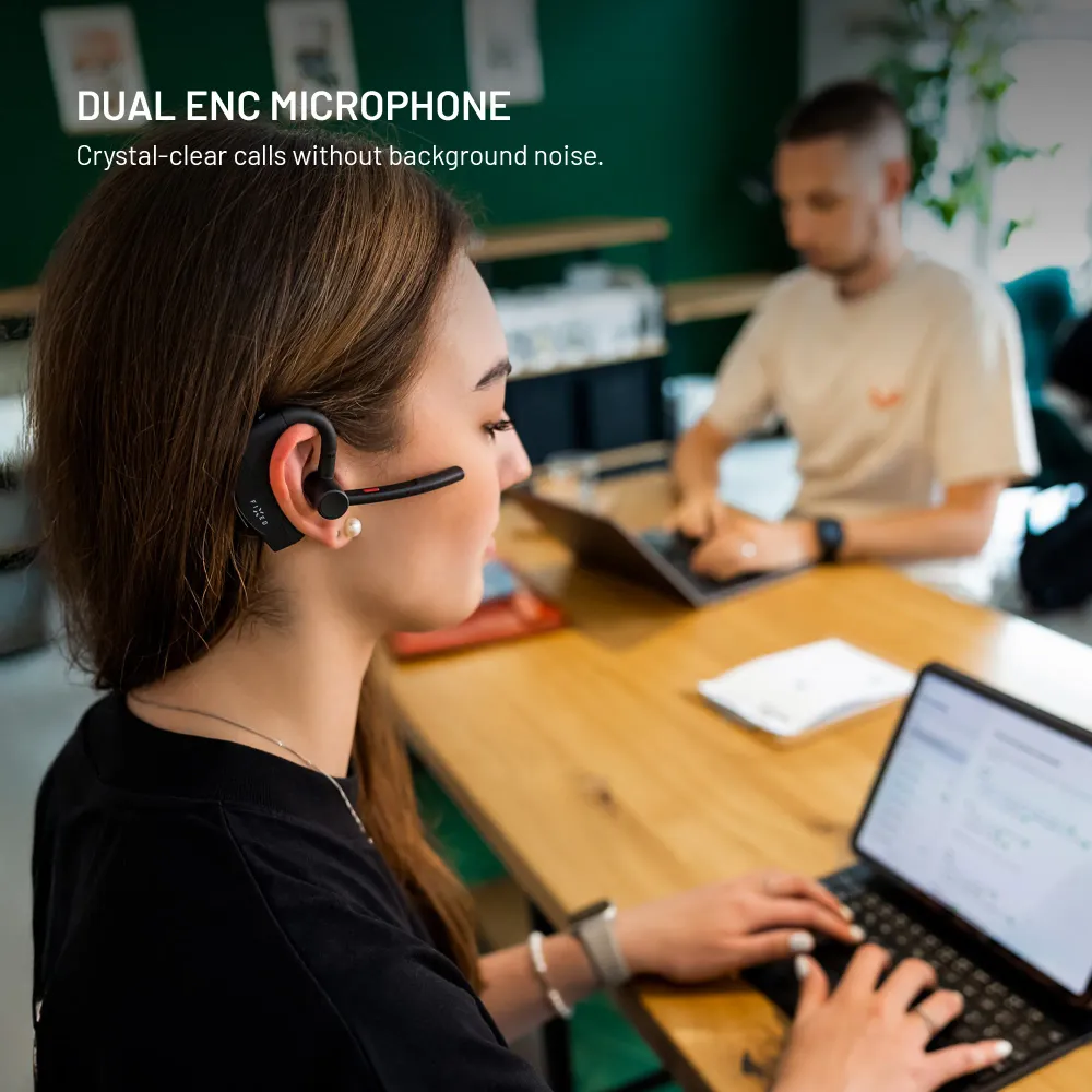 Bluetooth headset FIXED Talk Pro s ENC otevřenou konstrukcí, černý
