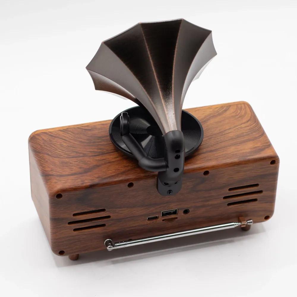 Retro mini dvojitý gramofonový reproduktor – Bluetooth – 5,4 watt x 2