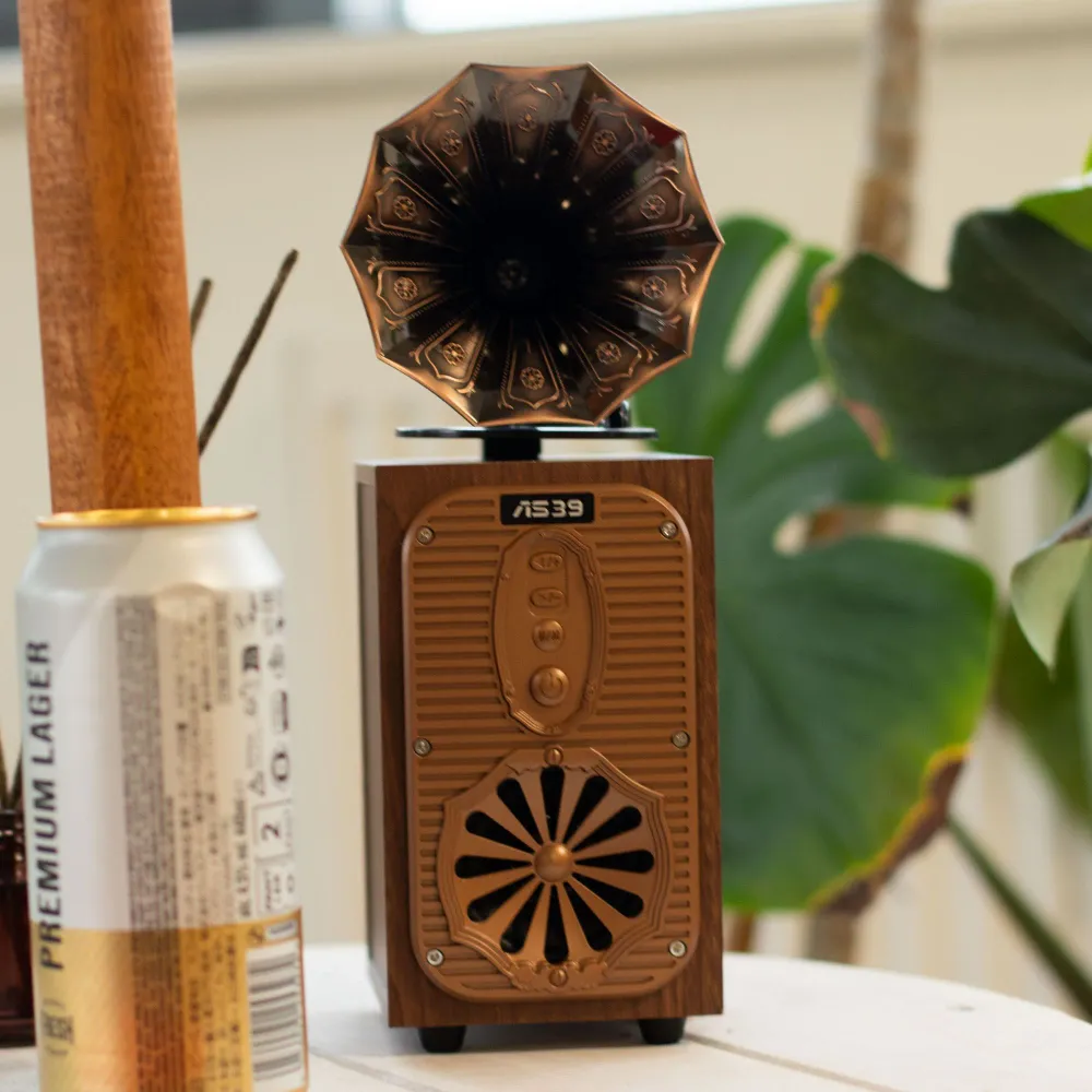 Retro vysoký gramofonový reproduktor (extra hlasitý) – Bluetooth – 8 wattů