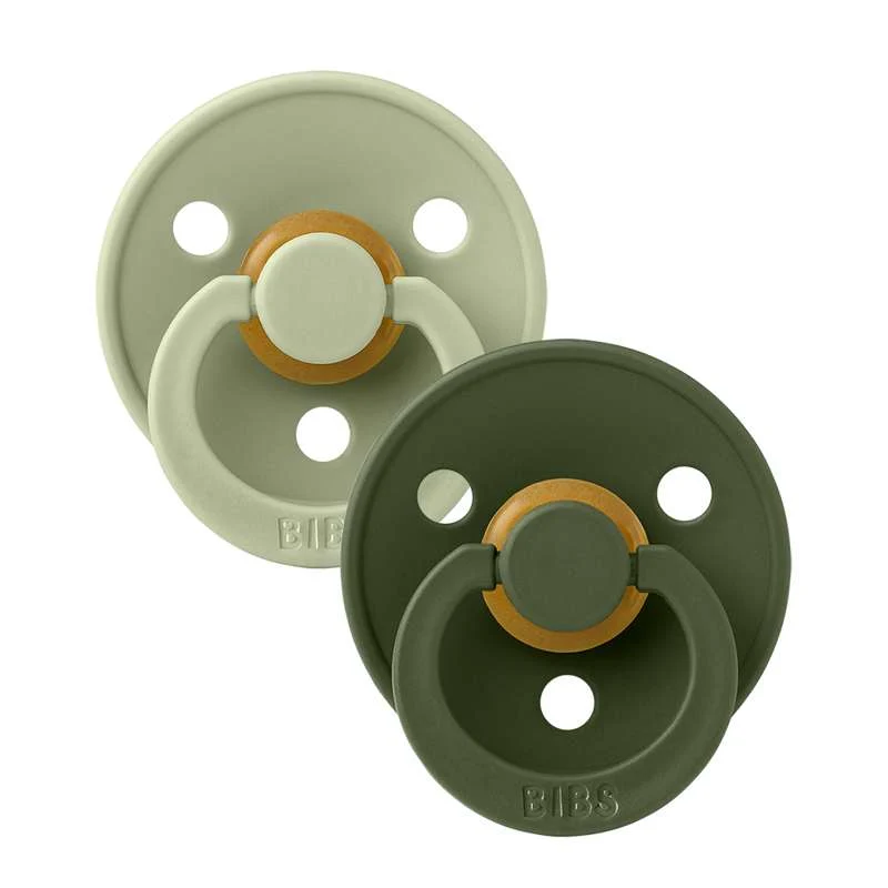 Bibs Anatomický Colour Dudlík - 2-balení - vel. 2 - přírodní guma - Sage/Hunter Green