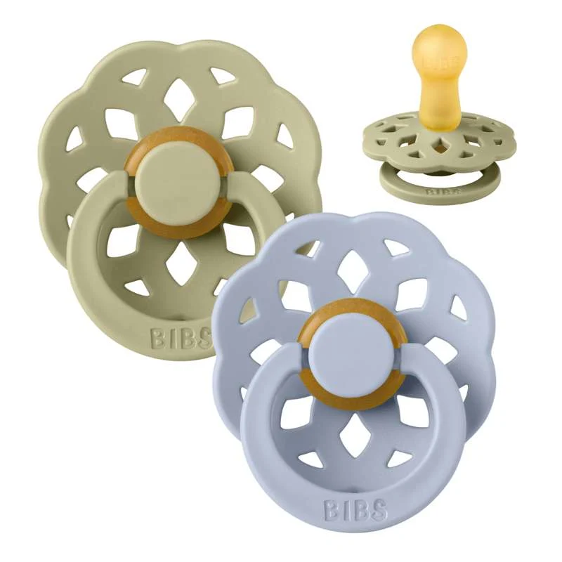 Bibs Boheme Dudlík - 2-balení - vel. 2 - přírodní guma - Khaki/Prašná modrá