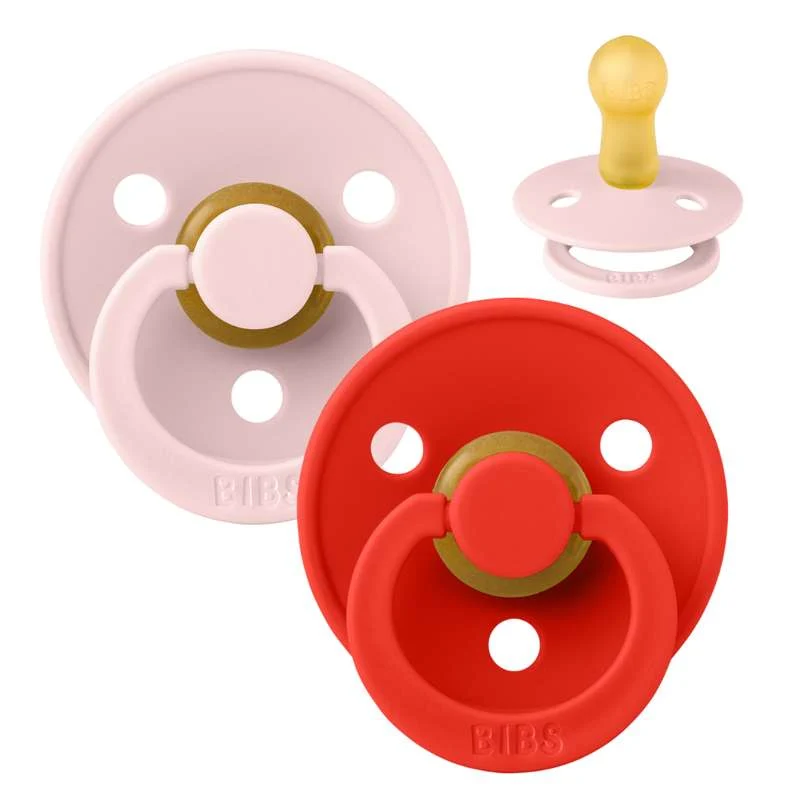 Bibs Kulatý Colour Dudlík - 2-balení - vel. 2 - přírodní guma - Květy/Cukrová jablka