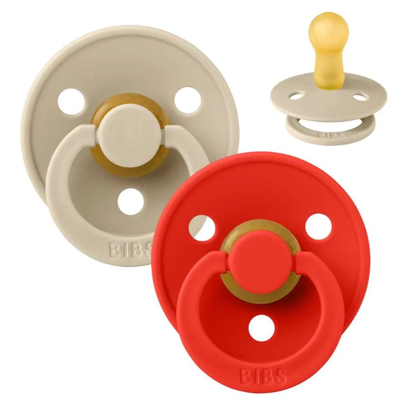 Bibs Kulatý Colour Dudlík - 2-balení - vel. 2 - přírodní guma - Vanilka/Jablečný bonbón
