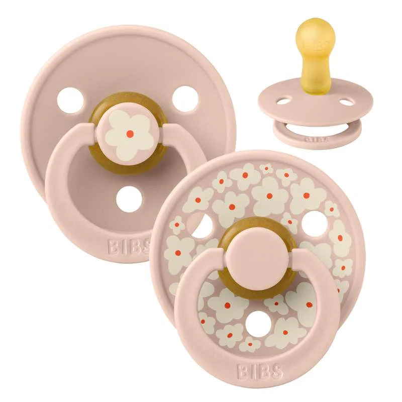Bibs Kulatý Colour Dudlík - 2-balení - vel. 2 - přírodní guma - Studio - Jasmine - Blush/Blush
