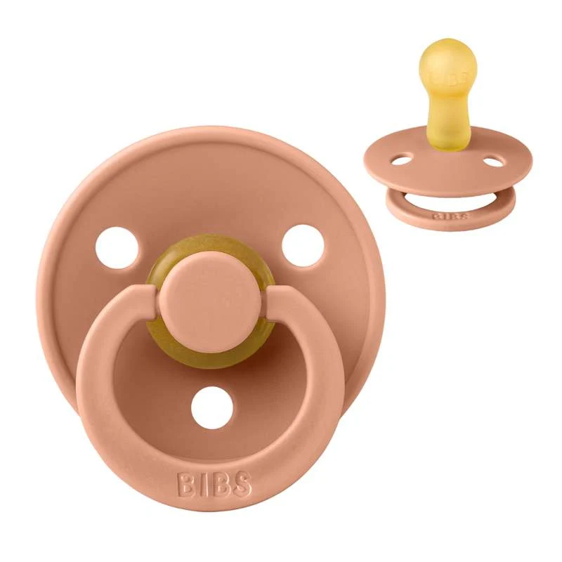 Bibs Kulatý Colour Dudlík - vel. 2 - přírodní guma - Broskev