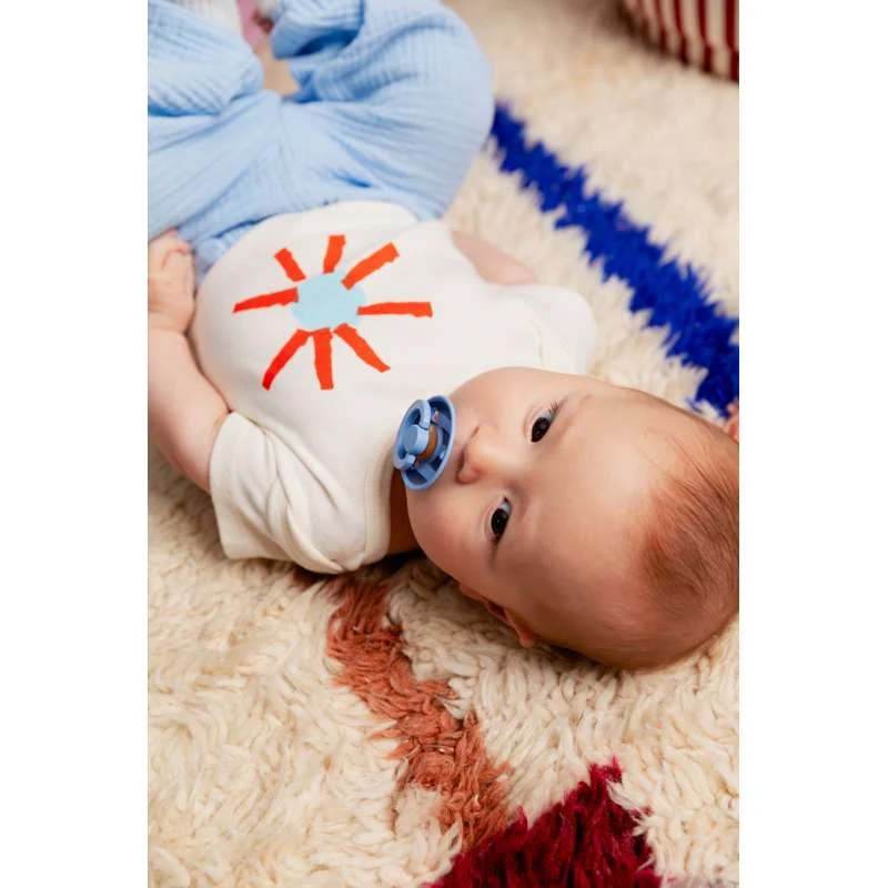 Bibs Kulatý Colour Dudlík - vel. 2 - přírodní guma - Studio - Blok - Nebeská modř