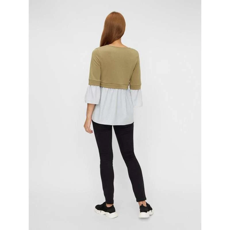 Mamalicious 2-i-1 Vente- og Ammebluse - Støvet Grøn S