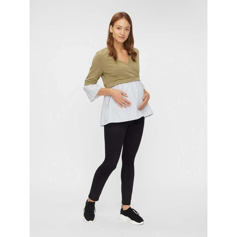 Mamalicious 2-i-1 Vente- og Ammebluse - Støvet Grøn S