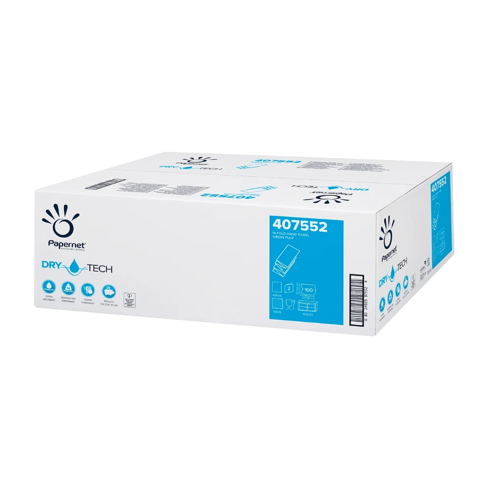 Papernet Papierhandtücher 407552, 2000 Blatt, 2-lagig W-Falz | Karton (20 Packungen)