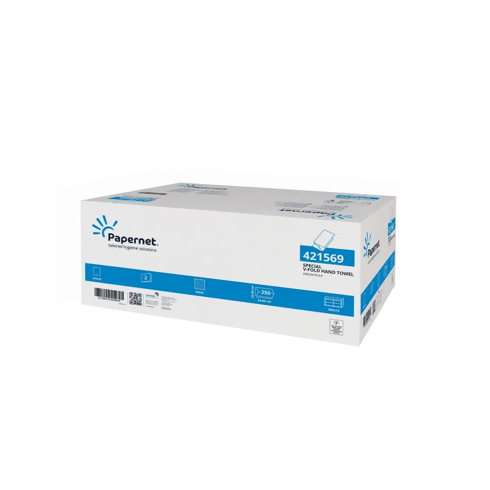 Papernet Papierhandtücher 421569, 3750 Blatt, 2-lagig V-Falz | Karton (15 Packungen)