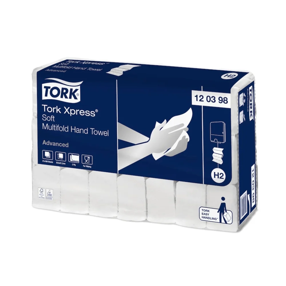 Tork Xpress® 120398 weiche Multifold-Handtücher Špičkový H2 2-lagig 25,6cm | Karton (21 Packungen)
