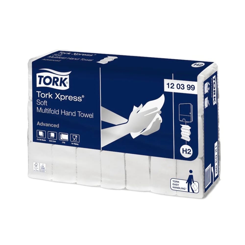 Tork Xpress® 120399 weiches Multifold-Handtuch Sophisticated H2 2-lagig 34cm | Karton (21 Packungen)