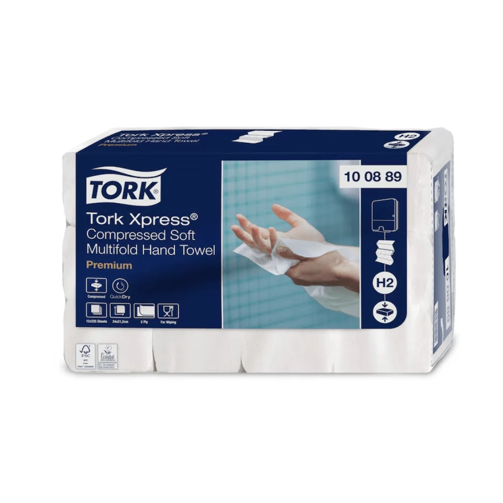 Tork Xpress® Komprimierte Weiche Multifold-Handtücher Premium H2 2-lagig 32