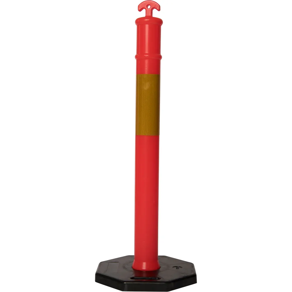 (10 Balení) Flexibarrier T-Top Patník se základnou + 500 m Výstražná páska – 115 cm