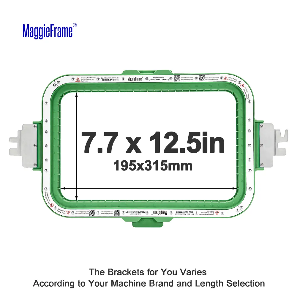MaggieFrame magnetický vyšívací rámeček 7.7″ × 12.5″ (195 × 315 mm) pro Barudan EFP