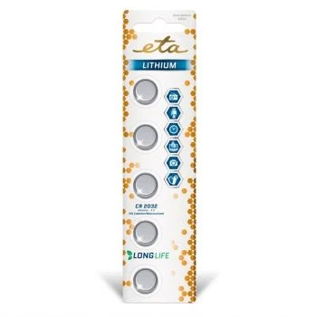 ETA CR2032 lithiová knoflíková baterie PREMIUM blistr 5ks