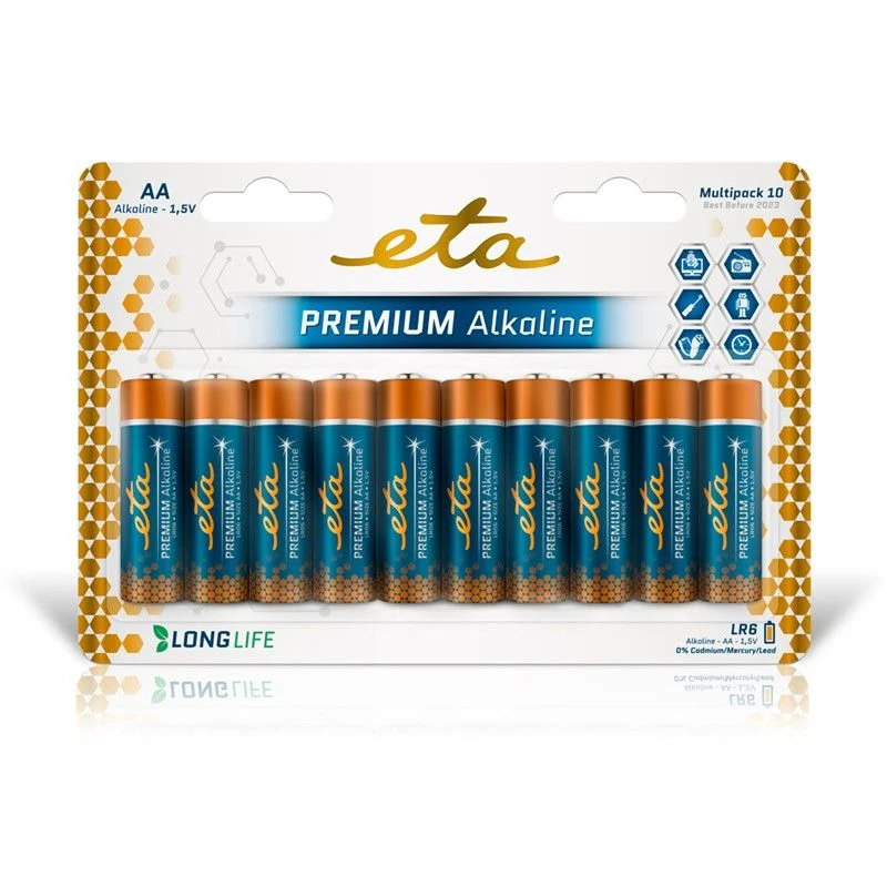 ETA LR06 alkalická baterie PREMIUM ALKALINE blistr 10ks AA