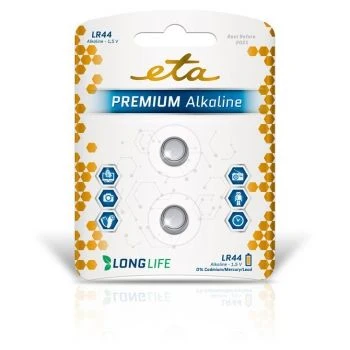 ETA LR44 alkalická baterie PREMIUM ALKALINE blistr 2ks