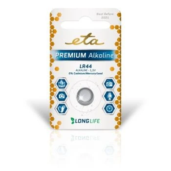 ETA LR44 alkalická baterie PREMIUM ALKALINE blistr 1ks