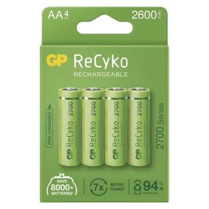 GP HR6 baterie Recyko nabíjecí Recyko+ 2600 mAh AA krabička