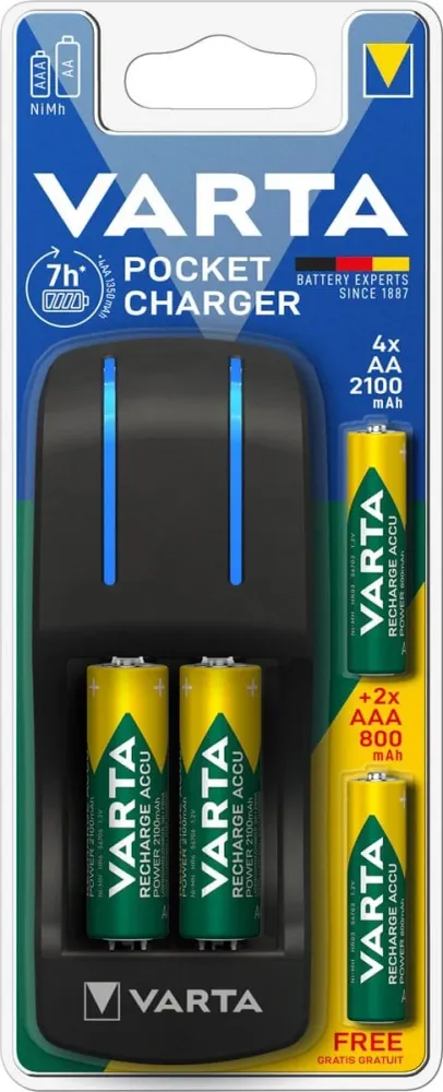 VARTA 800 nabíječka baterií POCKET+4R6 2100 +2R3 7hodin