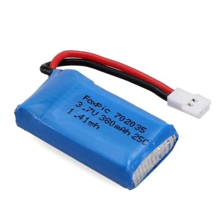 3,7V, 380mAh dobíjecí Lipo baterie pro RC drony Kvadrokoptéry HUBSAN X4 H107L H107C H107D H107 V252 JXD 385 YUNIQUE GREEN-...