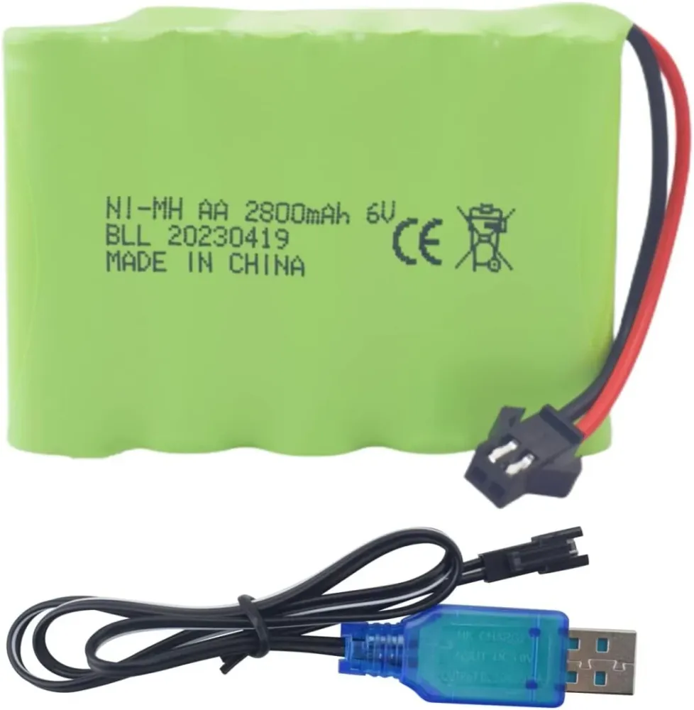 4,8V AA baterie, 2400mAh dobíjecí Ni-MH baterie, SM 2P zástrčka pro HY800 F1 F3 RC člun RC sběrnice s SM 2P USB nabíjecím...