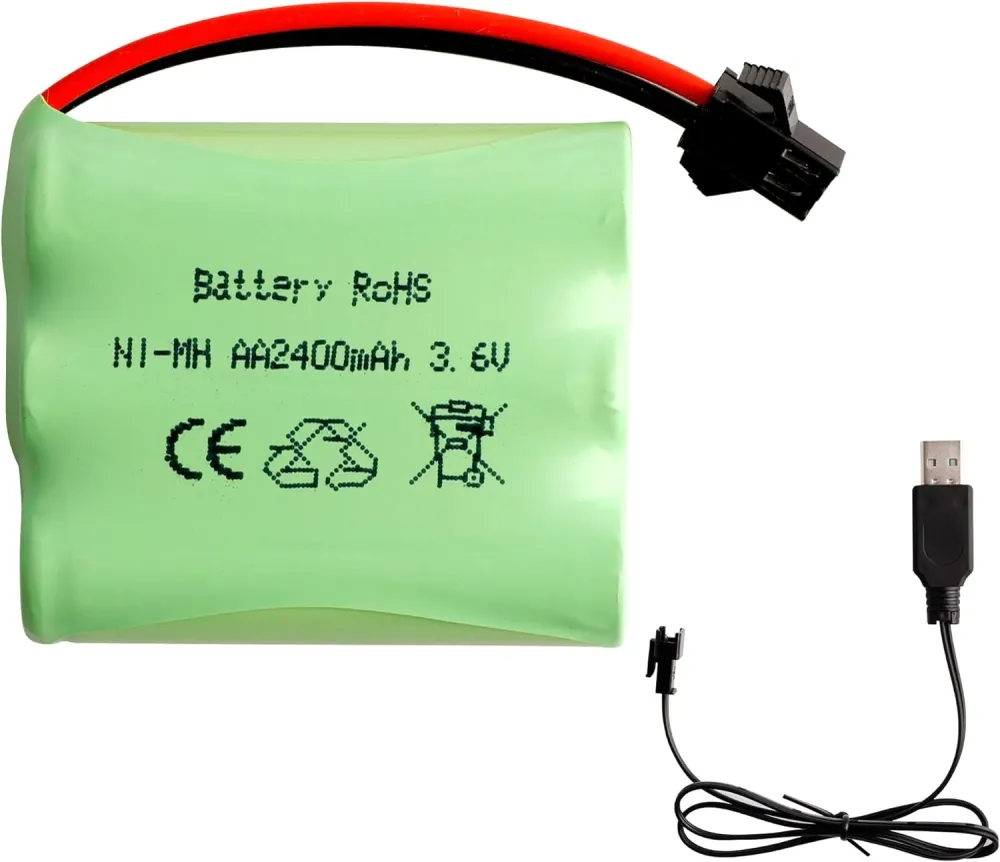 4,8V AA baterie, 2400mAh dobíjecí Ni-MH baterie, SM 2P zástrčka pro HY800 F1 F3 RC člun RC sběrnice s SM 2P USB nabíjecím...