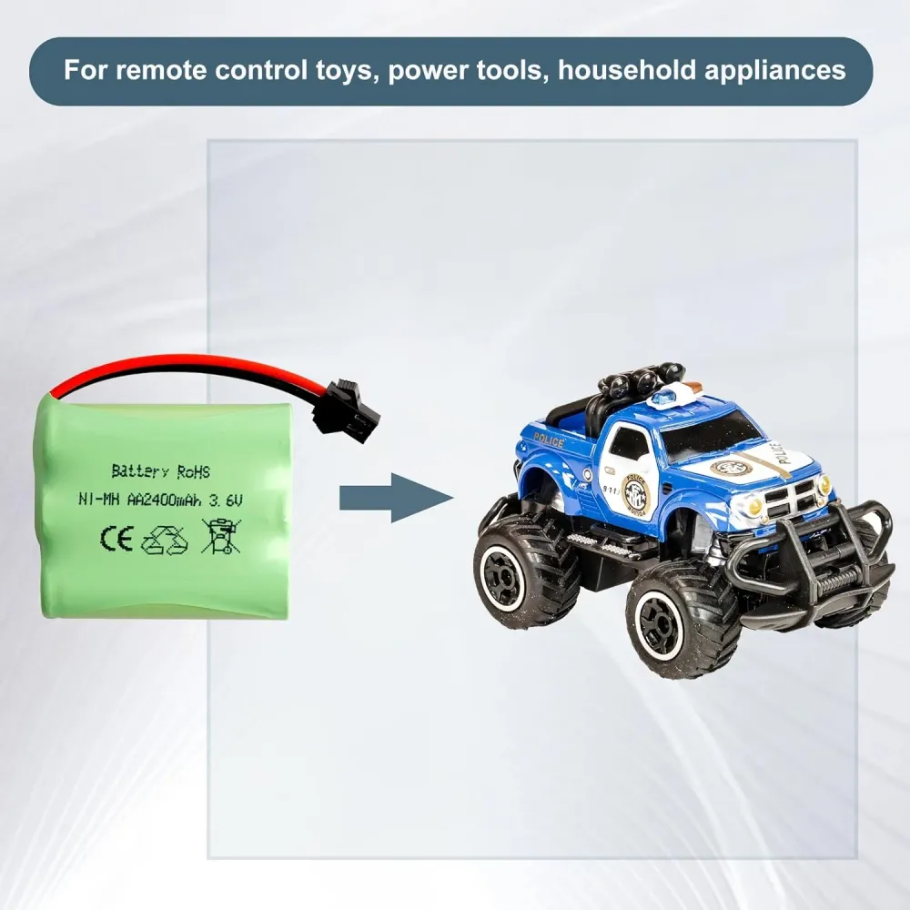 4,8V AA baterie, 2400mAh dobíjecí Ni-MH baterie, SM 2P zástrčka pro HY800 F1 F3 RC člun RC sběrnice s SM 2P USB nabíjecím...