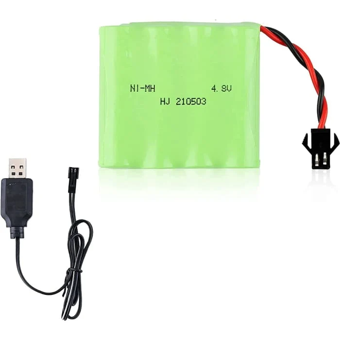 4,8V Ni-MH 1200mAh dobíjecí baterie pro dálkové ovládání do auta + USB nabíječka YUNIQUE GREEN-CLEAN-POWER