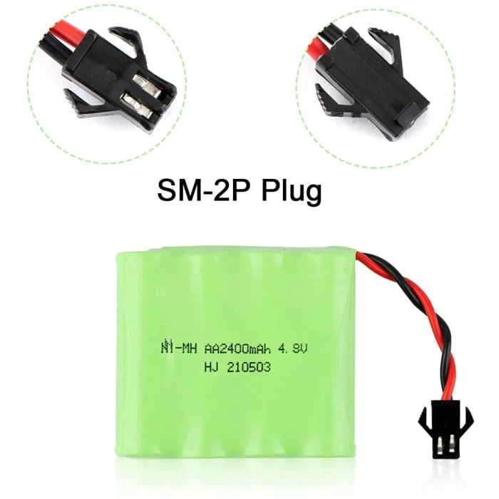 4,8V Ni-Mh 2400 mAh dobíjecí baterie pro dálkové ovládání do auta + USB nabíjecí kabel YUNIQUE GREEN-CLEAN-POWER