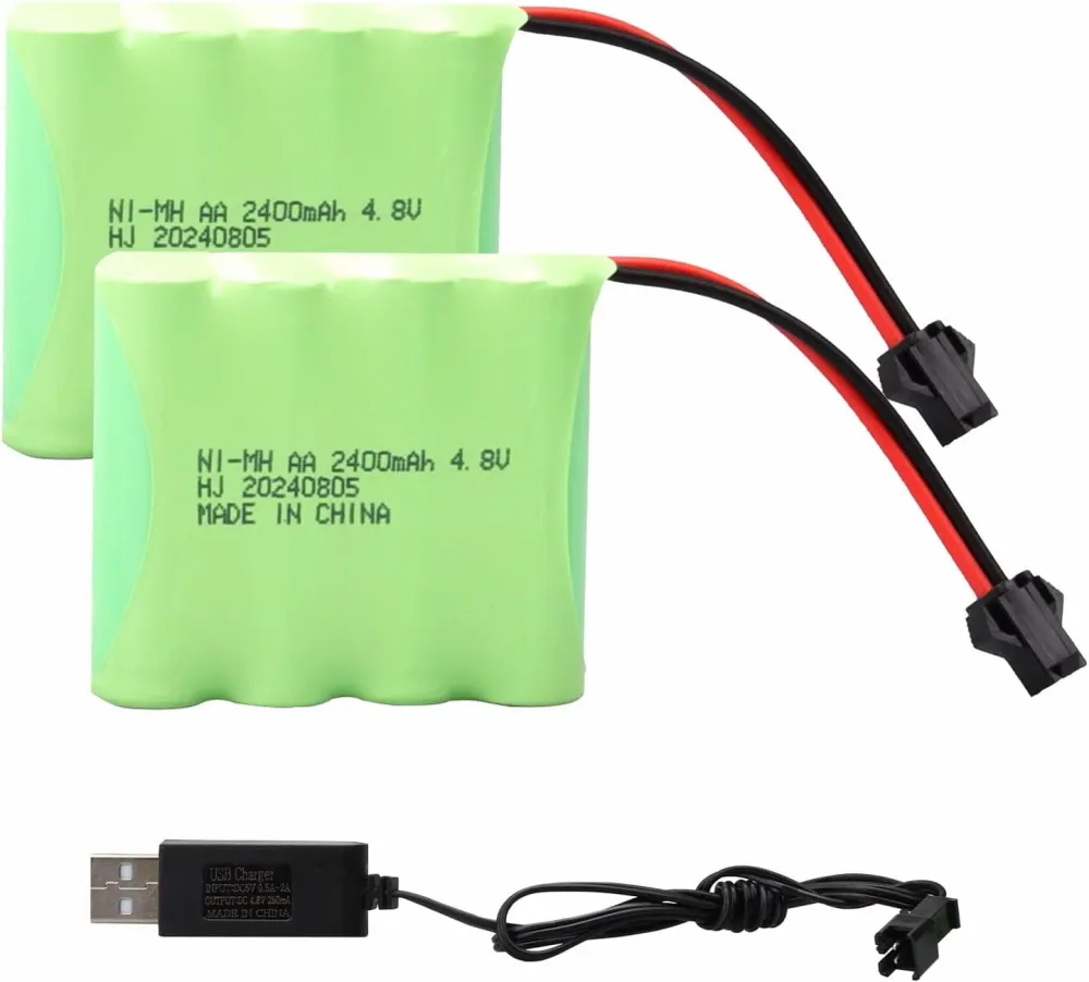 4,8V Ni-Mh 2400 mAh dobíjecí baterie pro dálkové ovládání do auta + USB nabíjecí kabel YUNIQUE GREEN-CLEAN-POWER