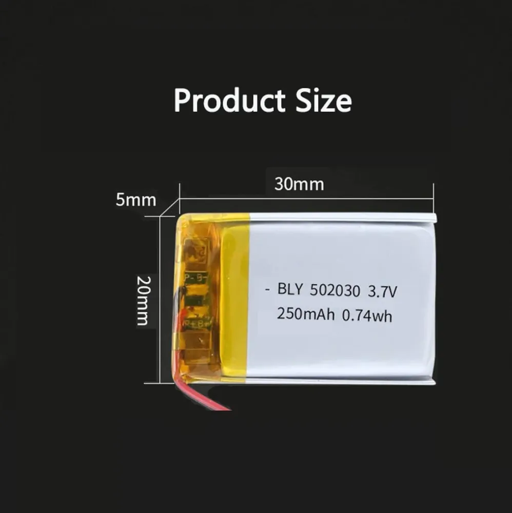 502035 Dobíjecí Lipo baterie (3,7V, 300mAh Lipo) pro Bluetooth sluchátka, chytré hodinky, POS, lékařské nástroje další pře...