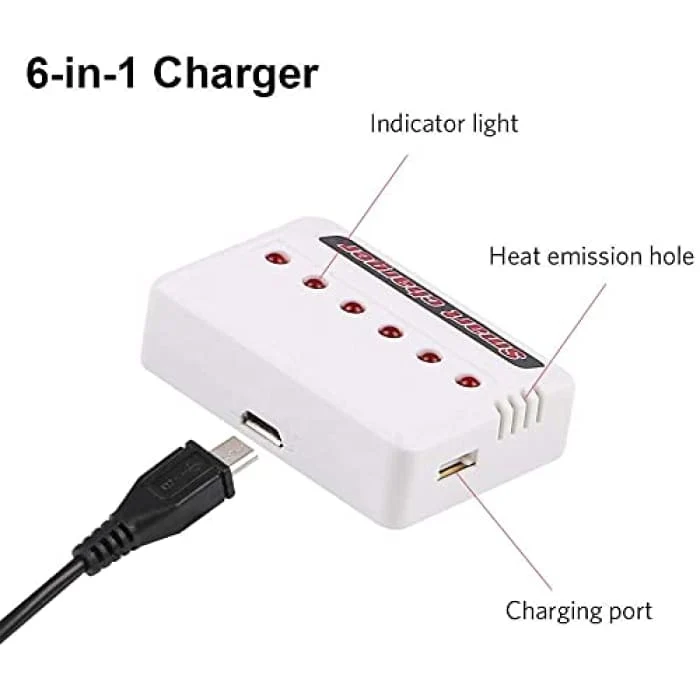 6v1 USB nabíječka Lithiová baterie Univerzální nabíječka pro Hubsan H107D Syma X5C Letecké příslušenství RC vrtulník Kvadr...