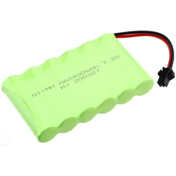 7,2V 2400mAh Ni-MH AA dobíjecí baterie s 2kolíkovým konektorem sm-2P pro RC vozidla, nákladní auta YUNIQUE GREEN-CLEAN-POWER