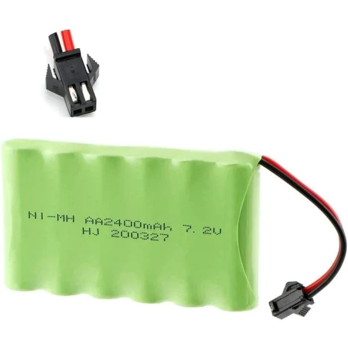 7,2V 2400mAh Ni-MH AA dobíjecí baterie s 2kolíkovým konektorem sm-2P pro RC vozidla, nákladní auta YUNIQUE GREEN-CLEAN-POWER