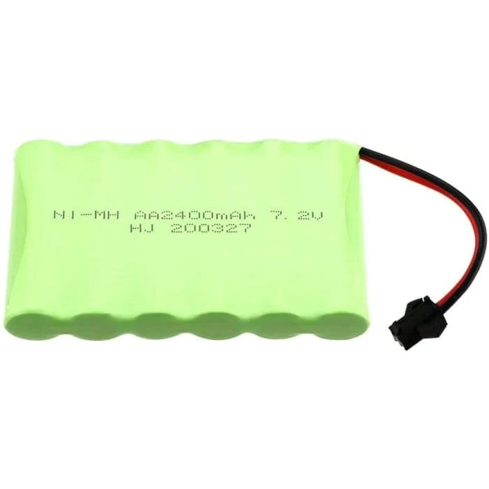 7,2V 2400mAh Ni-MH AA dobíjecí baterie s 2kolíkovým konektorem sm-2P pro RC vozidla, nákladní auta YUNIQUE GREEN-CLEAN-POWER
