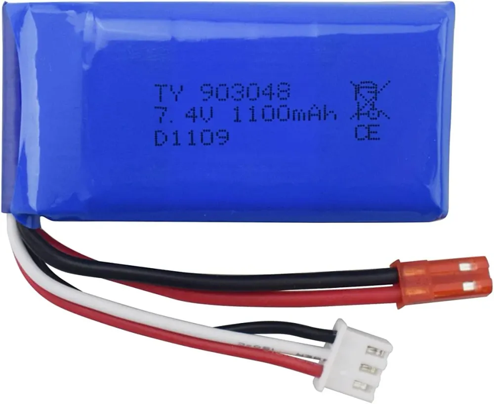 2 x 7,4V 1100mAh lithiová baterie s nabíječkou - kompatibilní s WLtoys A949, A959, A969, A979, K929, V912, V913, L959 YUNI...